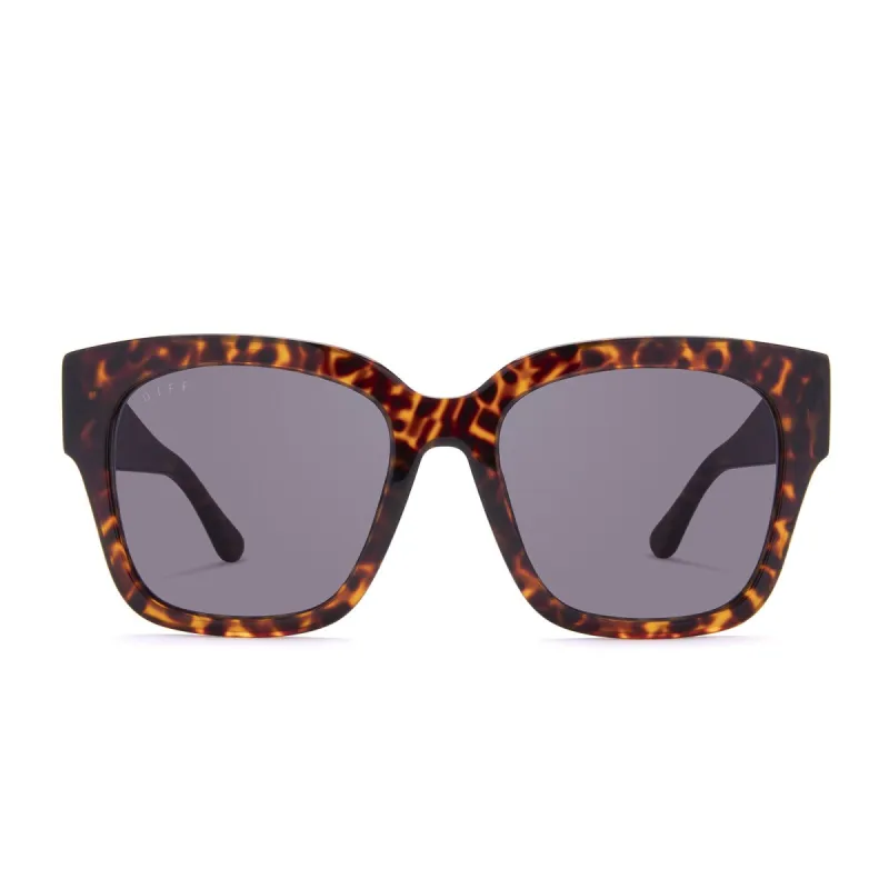 BELLA II - WILDCAT LEOPARD + GREY SUNGLASSES made by Diff Eyewear