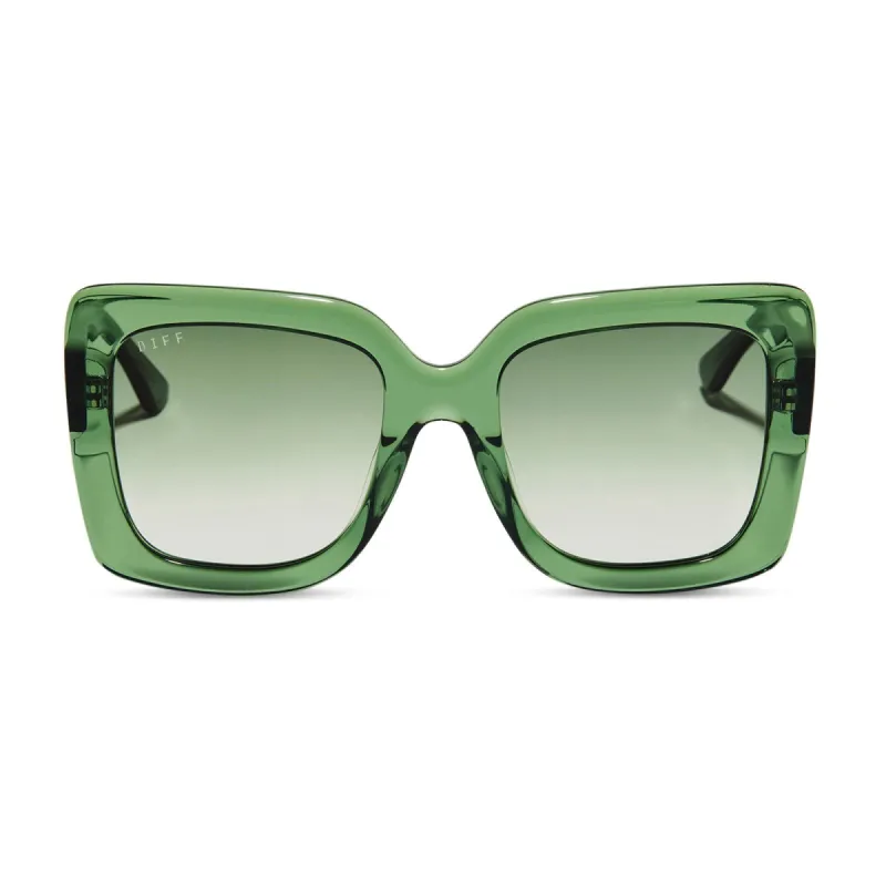 VANESSA - SAGE CRYSTAL + OLIVE GRADIENT SUNGLASSES sold by Diff Eyewear