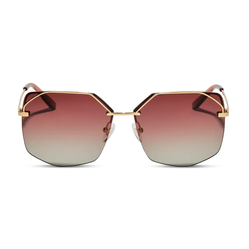 BREE - GOLD + DUSK GRADIENT + POLARIZED SUNGLASSES sold by Diff Eyewear