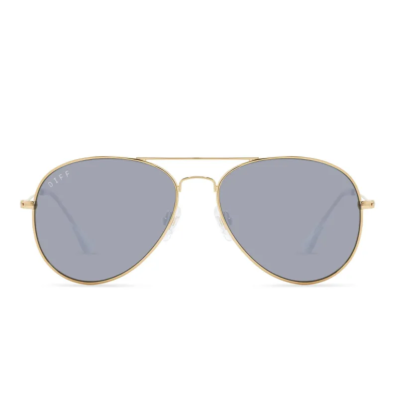 CRUZ - GOLD + GREY MIRROR SUNGLASSES sold by Diff Eyewear