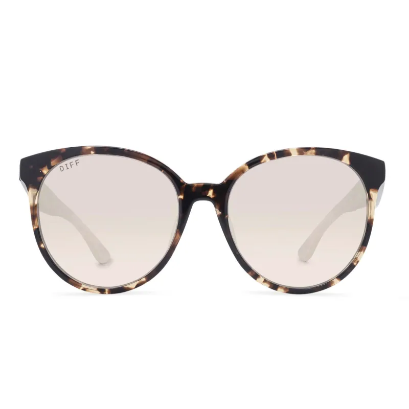 COSMO - ESPRESSO TORTOISE + BEIGE MIRROR SUNGLASSES sold by Diff Eyewear