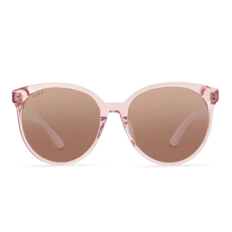 COSMO - LIGHT PINK CRYSTAL + CHERRY BLOSSOM MIRROR SUNGLASSES sold by Diff Eyewear