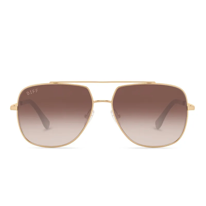 JORDYN - GOLD + BROWN GRADIENT SUNGLASSES sold by Diff Eyewear