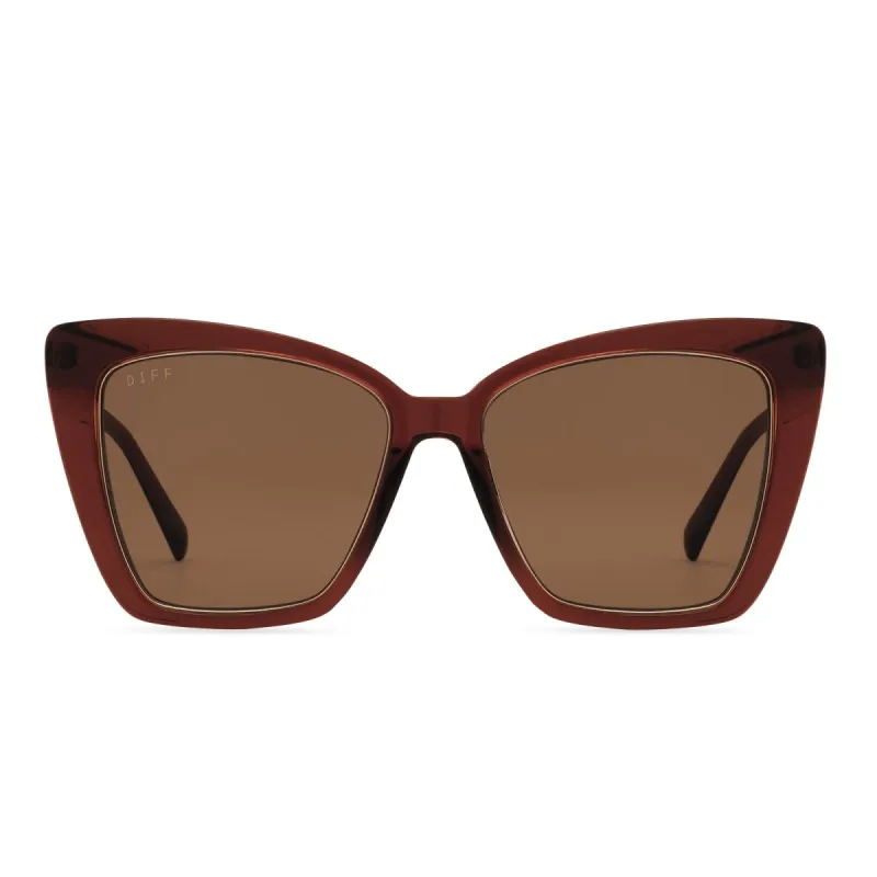 BECKY IV - COGNAC + BROWN SUNGLASSES sold by Diff Eyewear