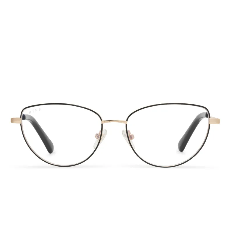 KERI - BLACK/GOLD + BLUE LIGHT TECHNOLOGY GLASSES sold by Diff Eyewear