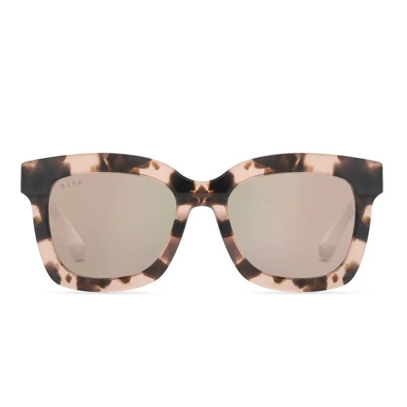 CARSON - HIMALAYAN TORTOISE + CHERRY BLOSSOM MIRROR SUNGLASSES sold by Diff Eyewear