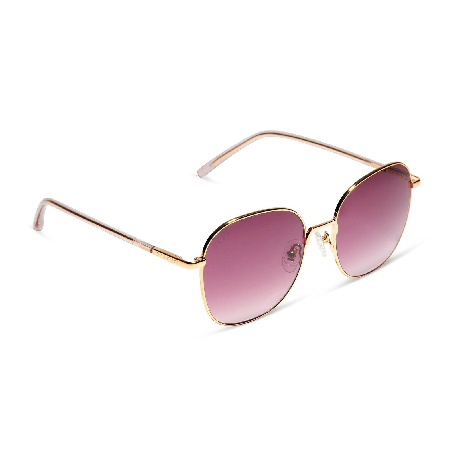KRISTA HORTON - THE BOSS + GOLD + WINE GRADIENT POLARIZED SUNGLASSES sold by Diff Eyewear product image thumbnail 2