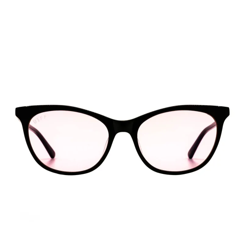JADE - BLACK + PINK BLUE LIGHT TECHNOLOGY GLASSES sold by Diff Eyewear