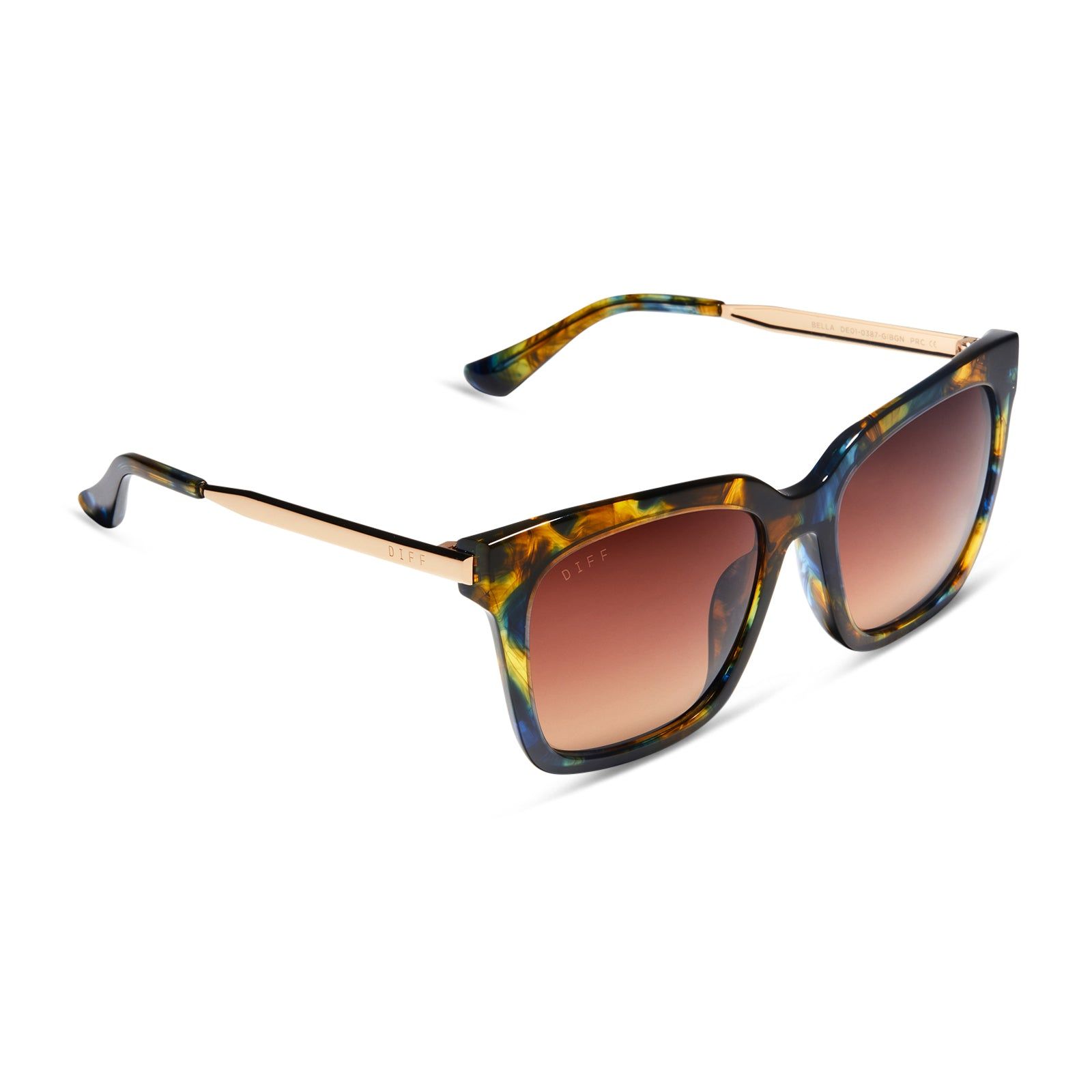 BELLA - GLACIAL TORTOISE + BROWN GRADIENT SUNGLASSES sold by Diff Eyewear product image thumbnail 4