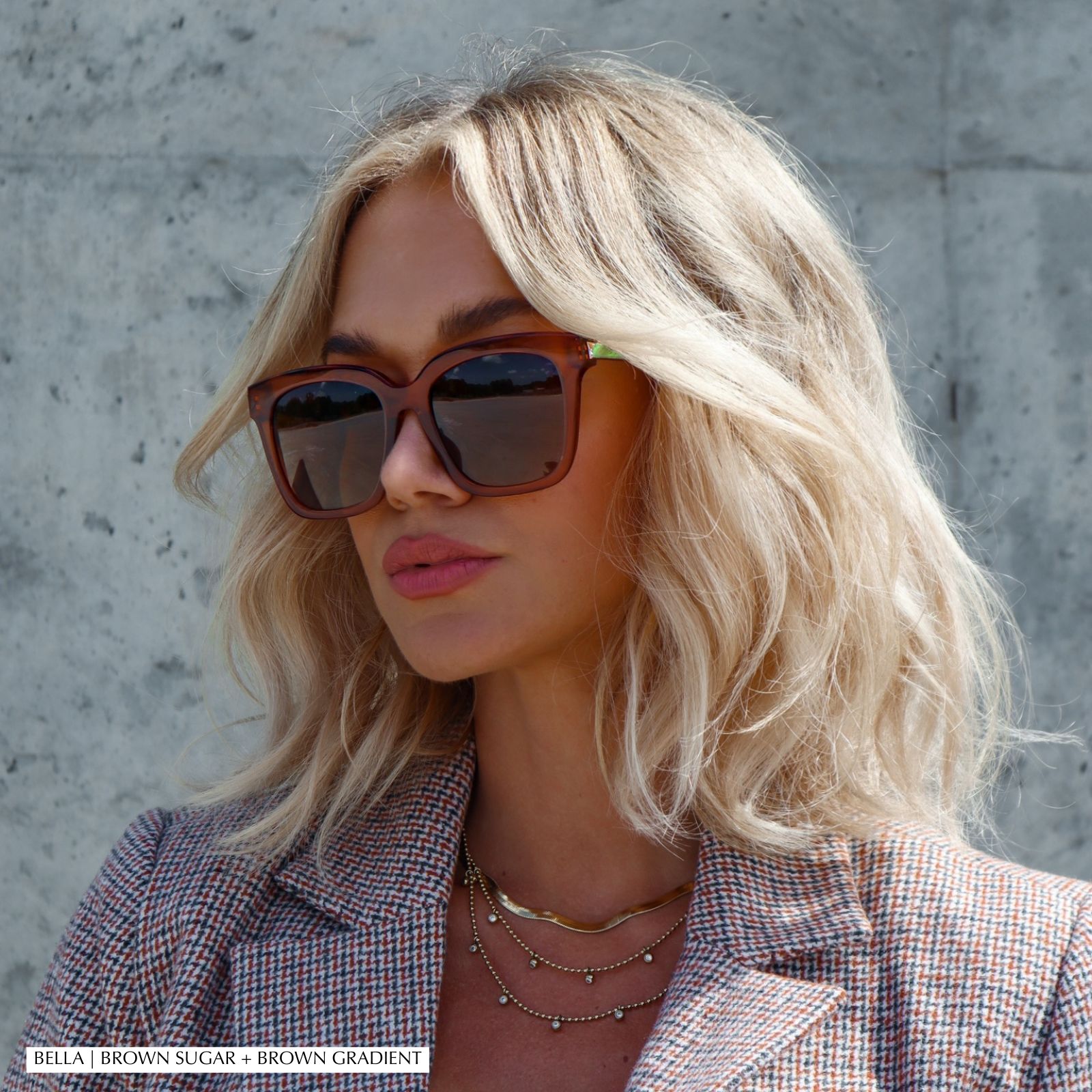 BELLA - GLACIAL TORTOISE + BROWN GRADIENT SUNGLASSES sold by Diff Eyewear product image thumbnail 5