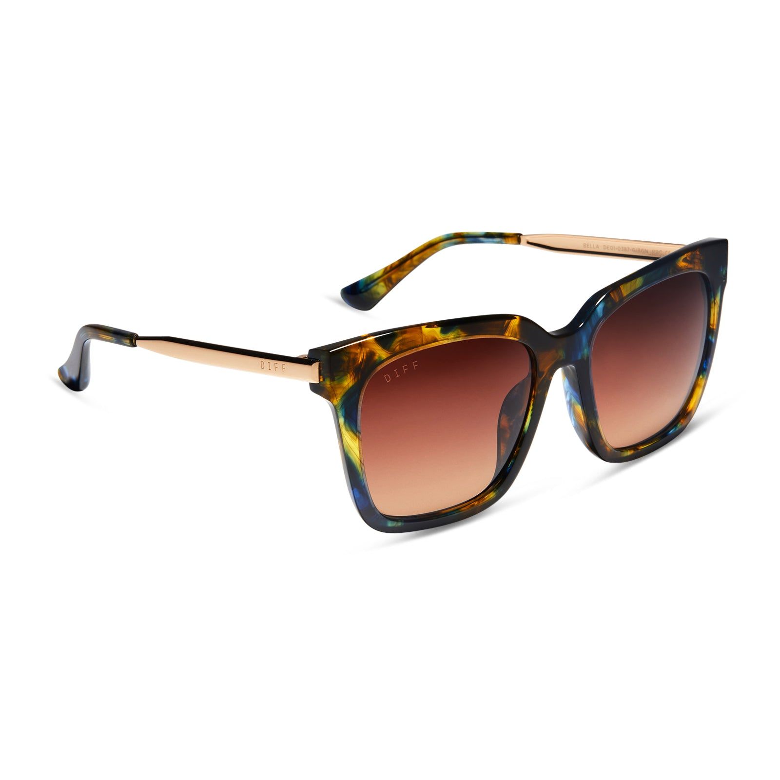 BELLA - GLACIAL TORTOISE + BROWN GRADIENT SUNGLASSES sold by Diff Eyewear product image thumbnail 2