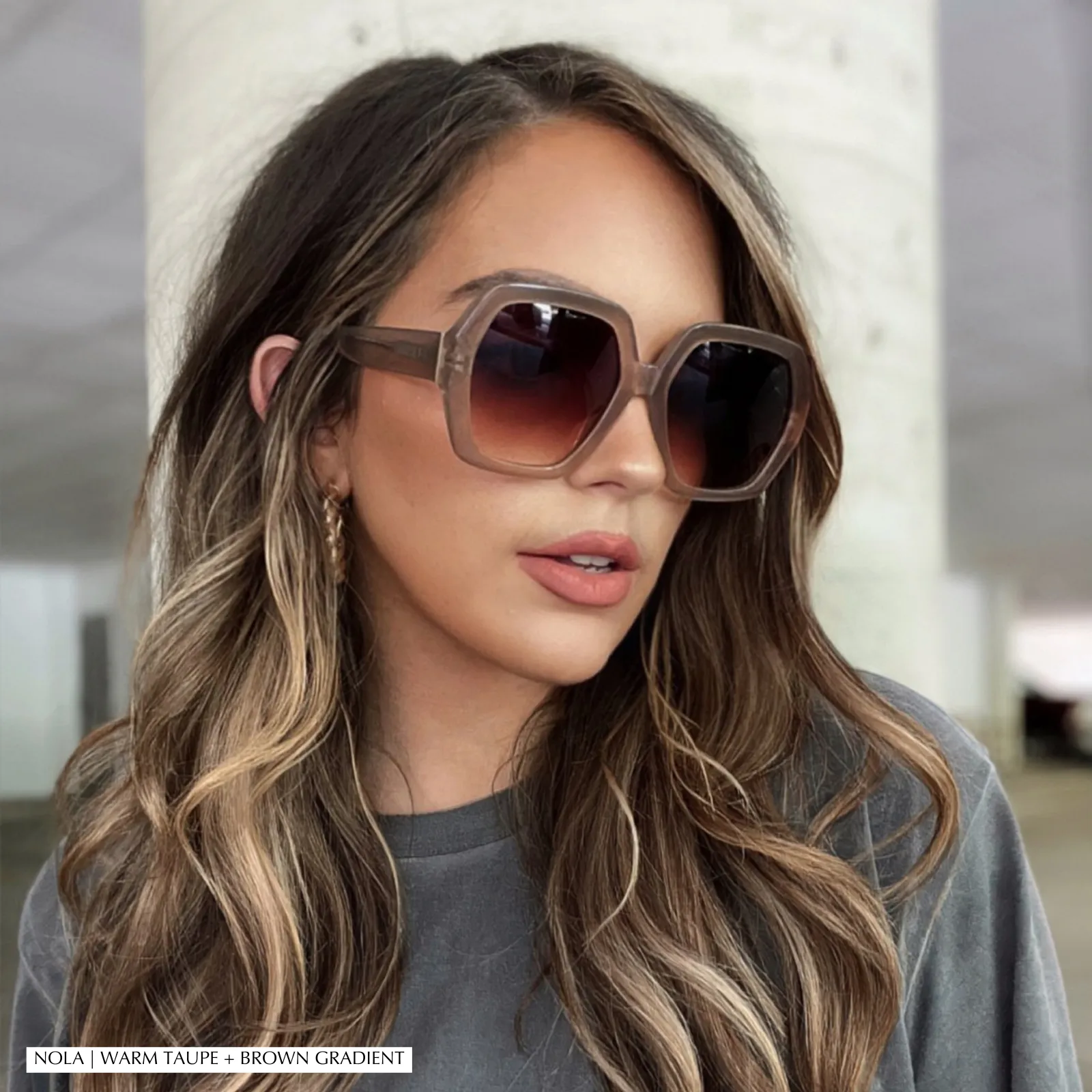 NOLA - RICH OLIVE + GREY GRADIENT SUNGLASSES sold by Diff Eyewear product image thumbnail 5