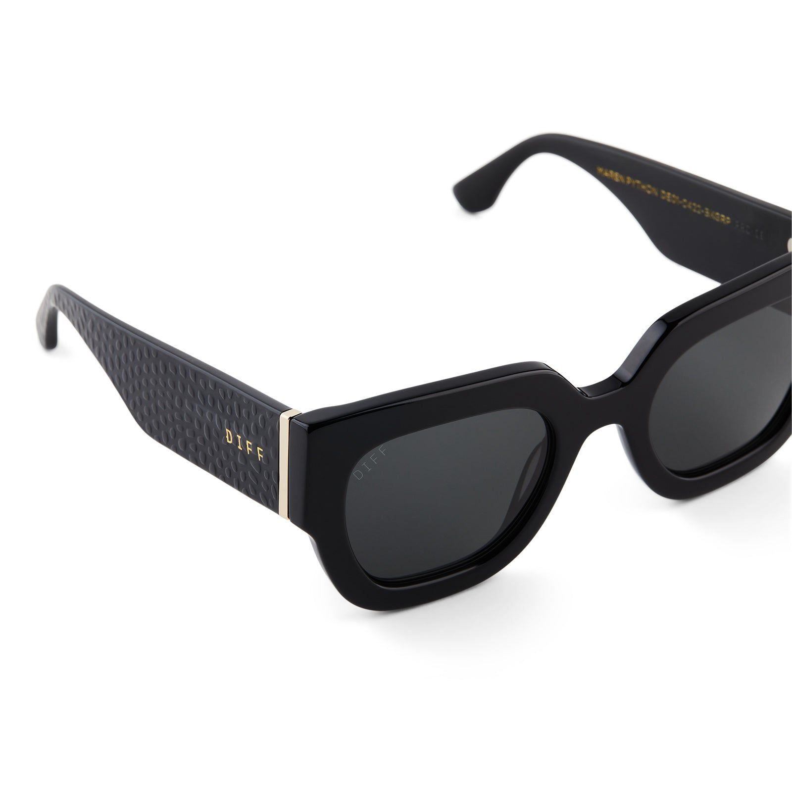 MAREN PYTHON - BLACK + GREY POLARIZED SUNGLASSES sold by Diff Eyewear