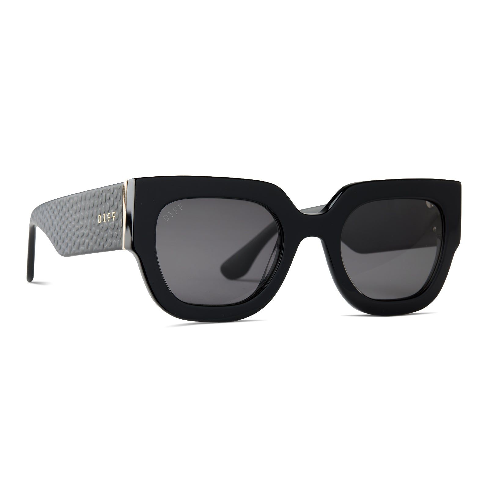 MAREN PYTHON - BLACK + GREY POLARIZED SUNGLASSES sold by Diff Eyewear product image thumbnail 3