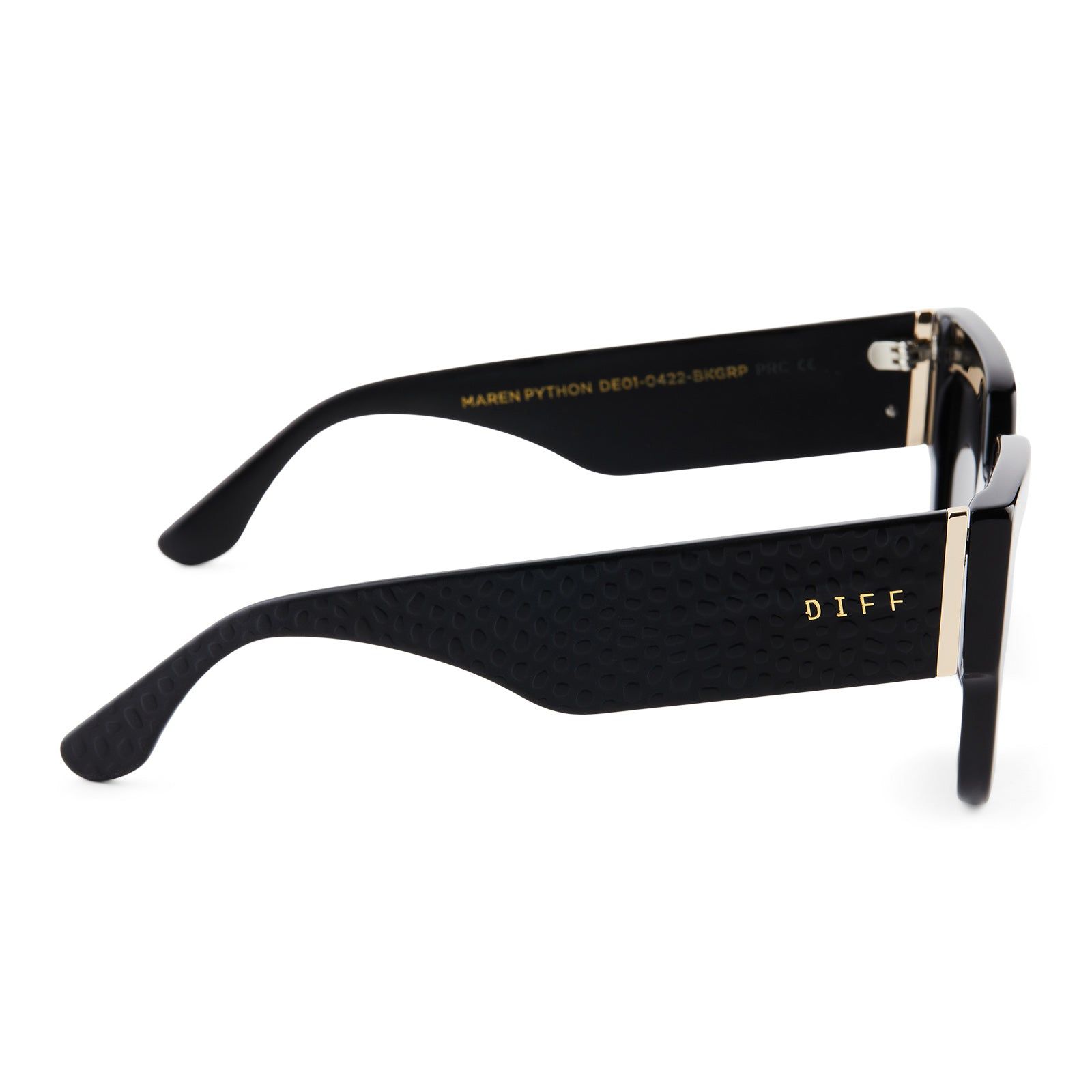 MAREN PYTHON - BLACK + GREY POLARIZED SUNGLASSES sold by Diff Eyewear product image thumbnail 4