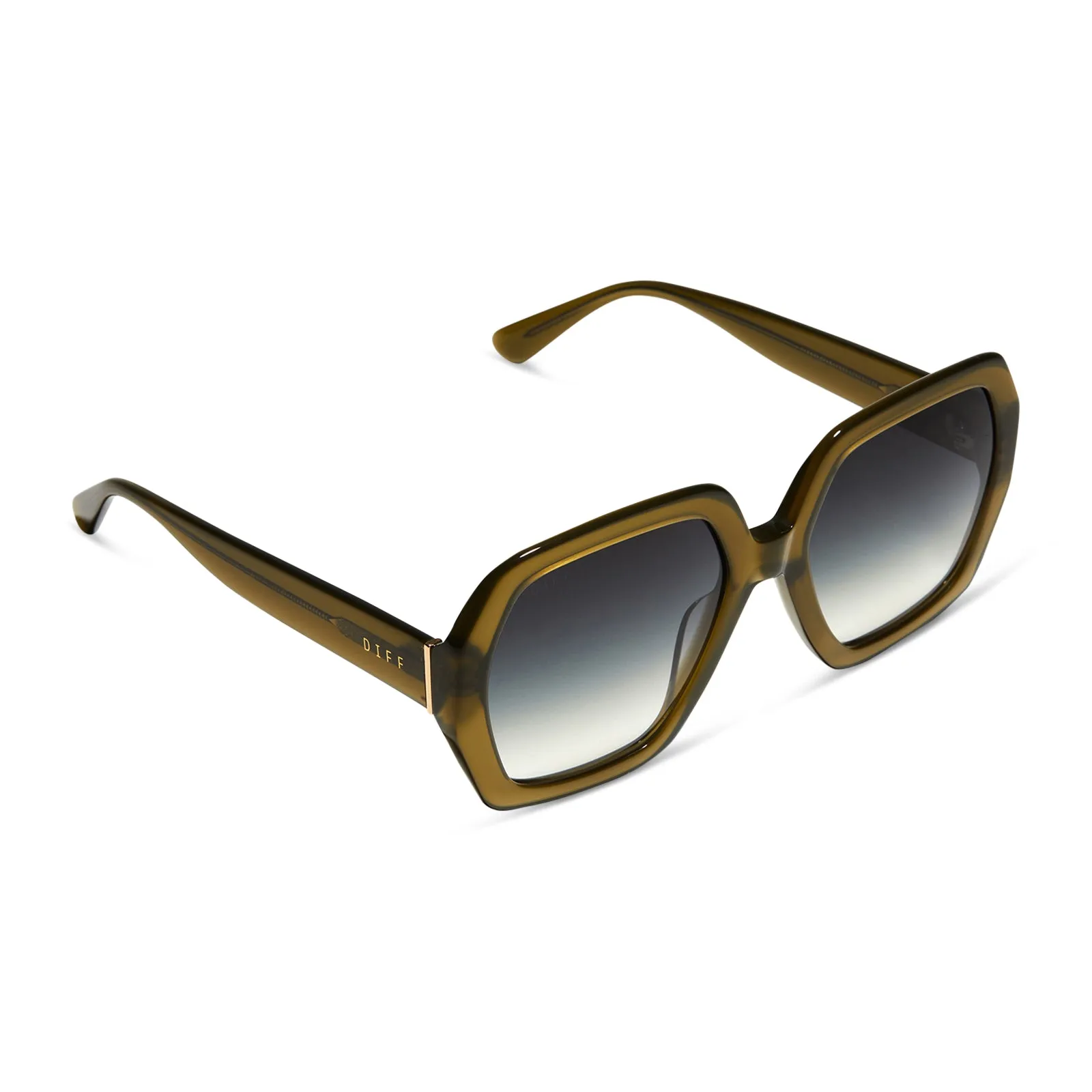 NOLA - RICH OLIVE + GREY GRADIENT SUNGLASSES sold by Diff Eyewear product image thumbnail 4
