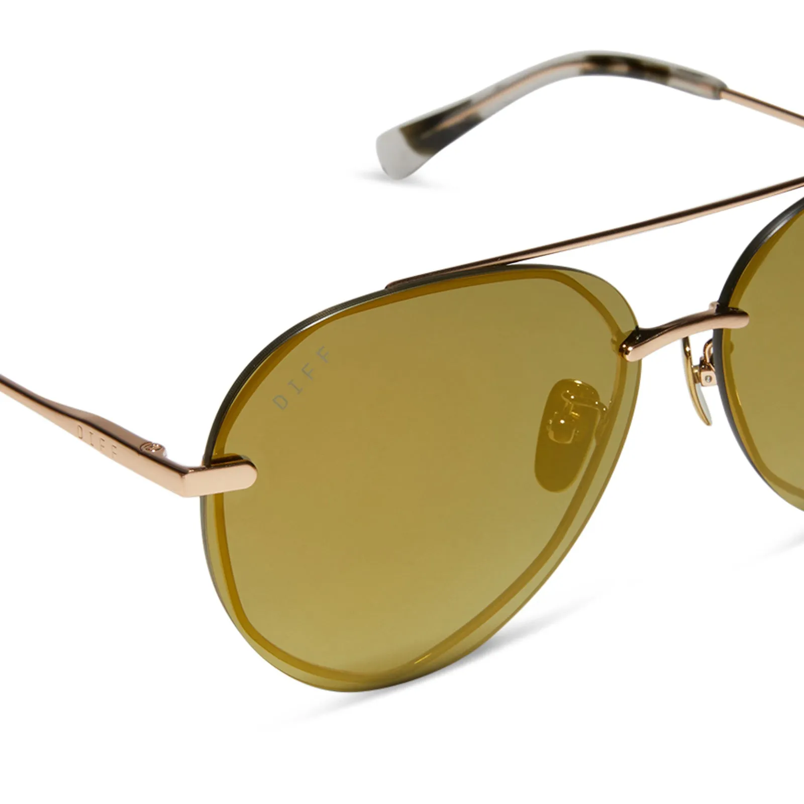 LENOX - BRUSHED GOLD + MOSS MIRROR + POLARIZED SUNGLASSES sold by Diff Eyewear product image thumbnail 4