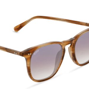 MAXWELL - GOLDEN HARVEST + BROWN GRADIENT MIRROR SUNGLASSES sold by Diff Eyewear