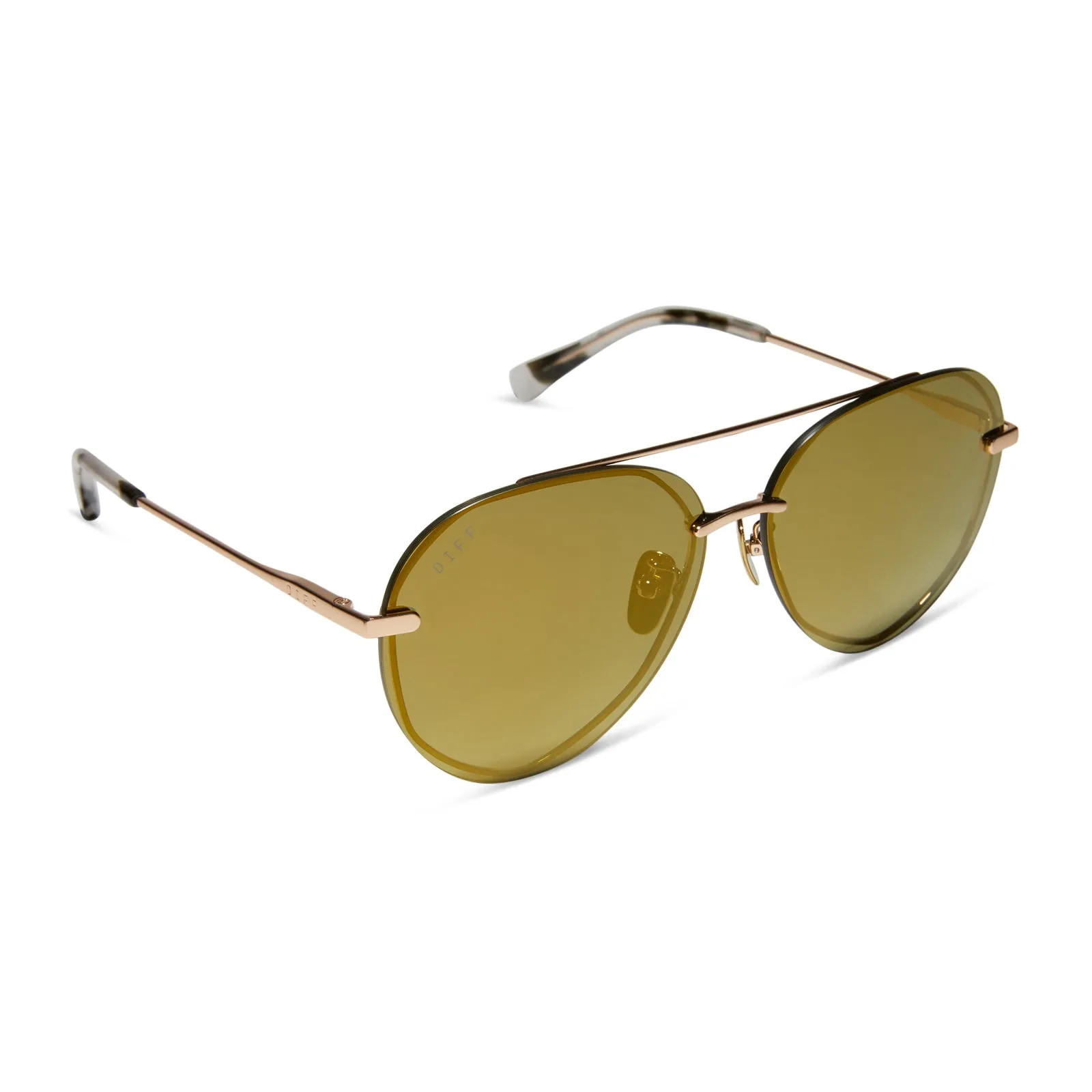 LENOX - BRUSHED GOLD + MOSS MIRROR + POLARIZED SUNGLASSES sold by Diff Eyewear product image thumbnail 2