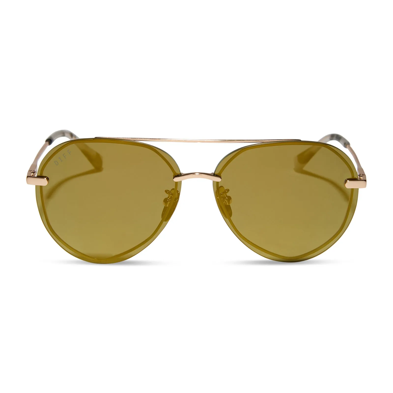 LENOX - BRUSHED GOLD + MOSS MIRROR + POLARIZED SUNGLASSES sold by Diff Eyewear