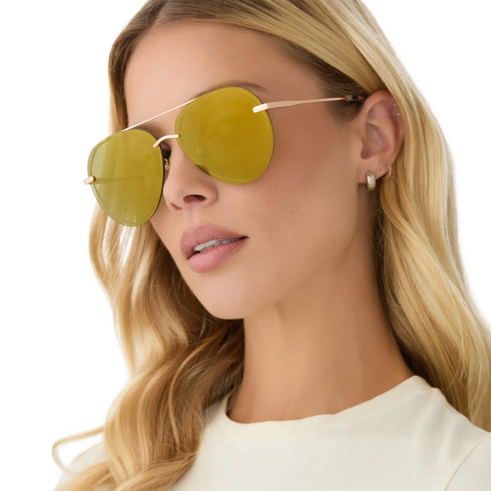 LENOX - BRUSHED GOLD + MOSS MIRROR + POLARIZED SUNGLASSES sold by Diff Eyewear product image thumbnail 5