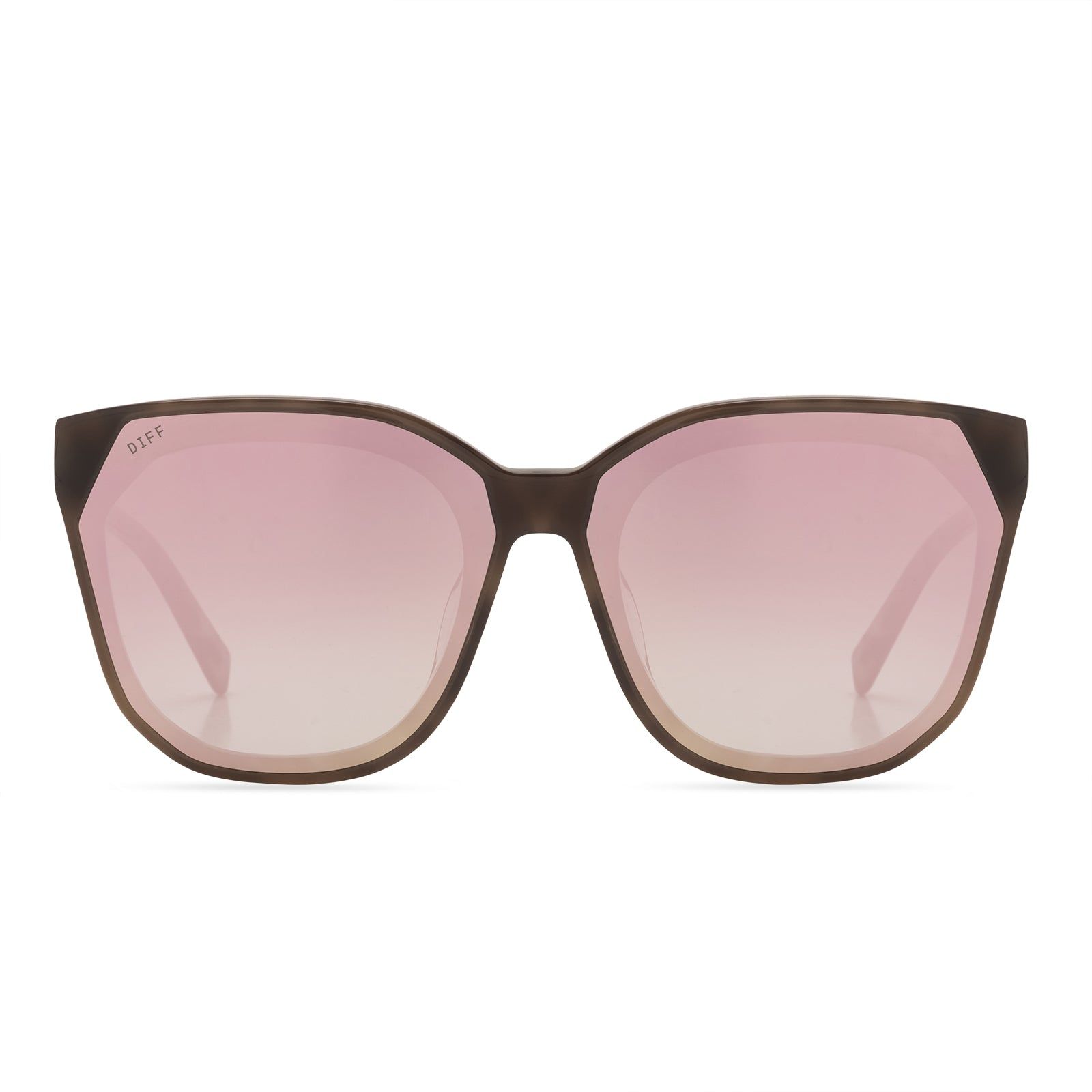 GIA - MOCHA TORTOISE + TAUPE MIRROR SUNGLASSES sold by Diff Eyewear