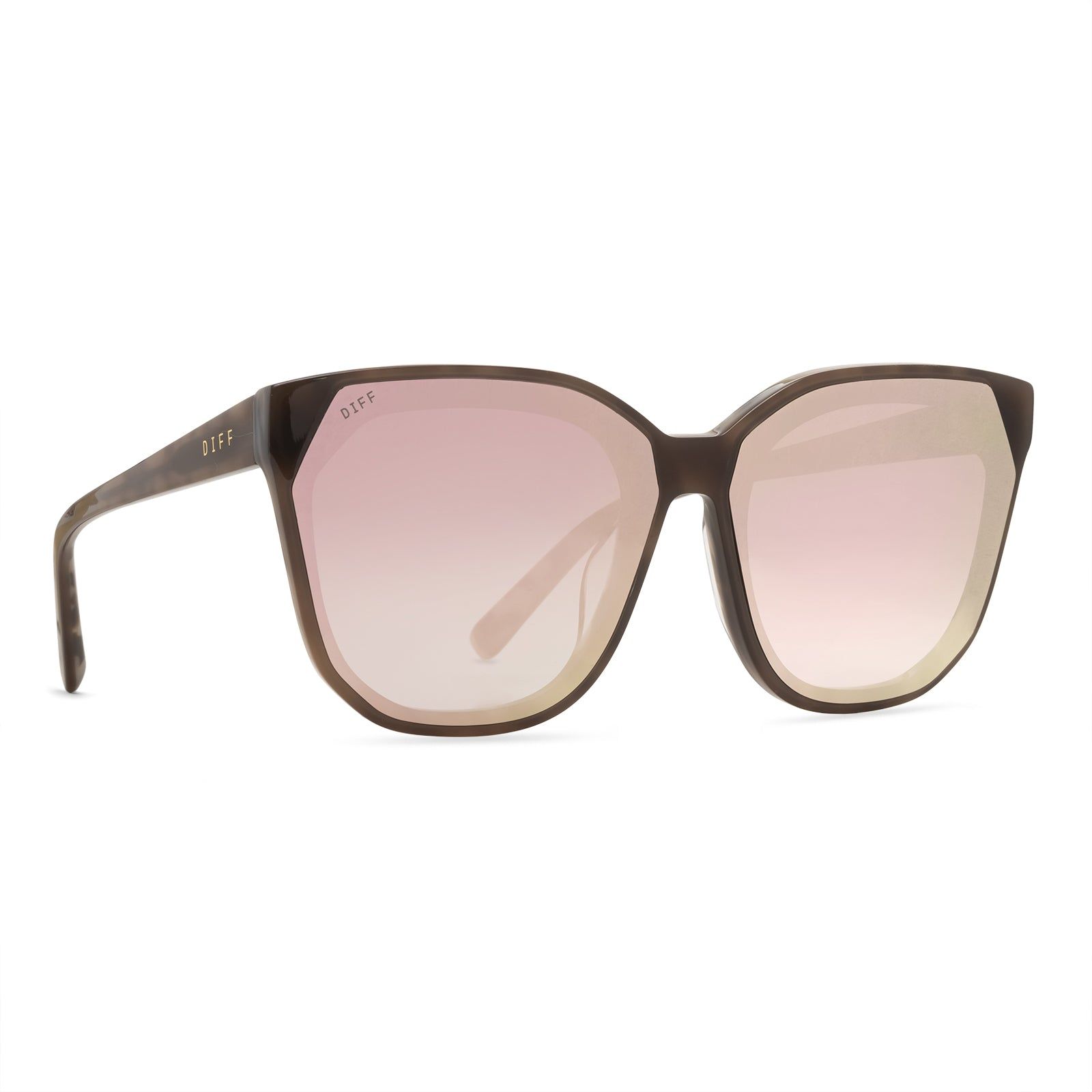 GIA - MOCHA TORTOISE + TAUPE MIRROR SUNGLASSES sold by Diff Eyewear product image thumbnail 2