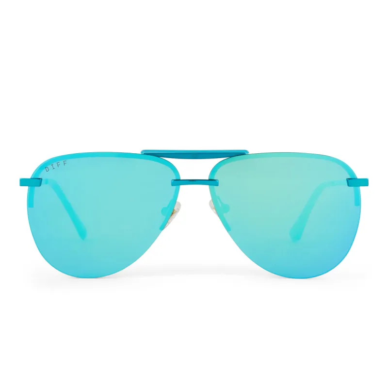 TAHOE - TURQUOISE METALLIC + TEAL MIRROR + POLARIZED SUNGLASSES sold by Diff Eyewear