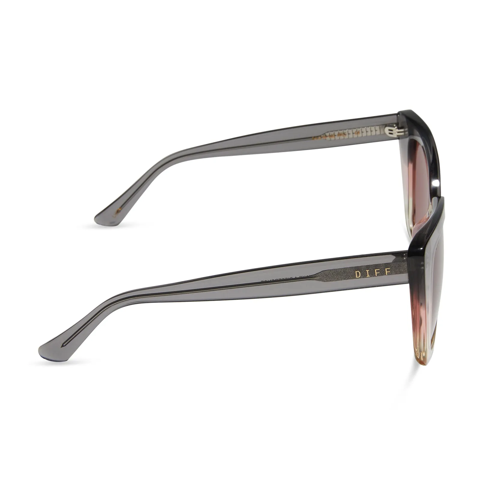 LIZZY - SMOKE ROSE CRYSTAL OMBRE + MAUVE SUNGLASSES sold by Diff Eyewear product image thumbnail 3