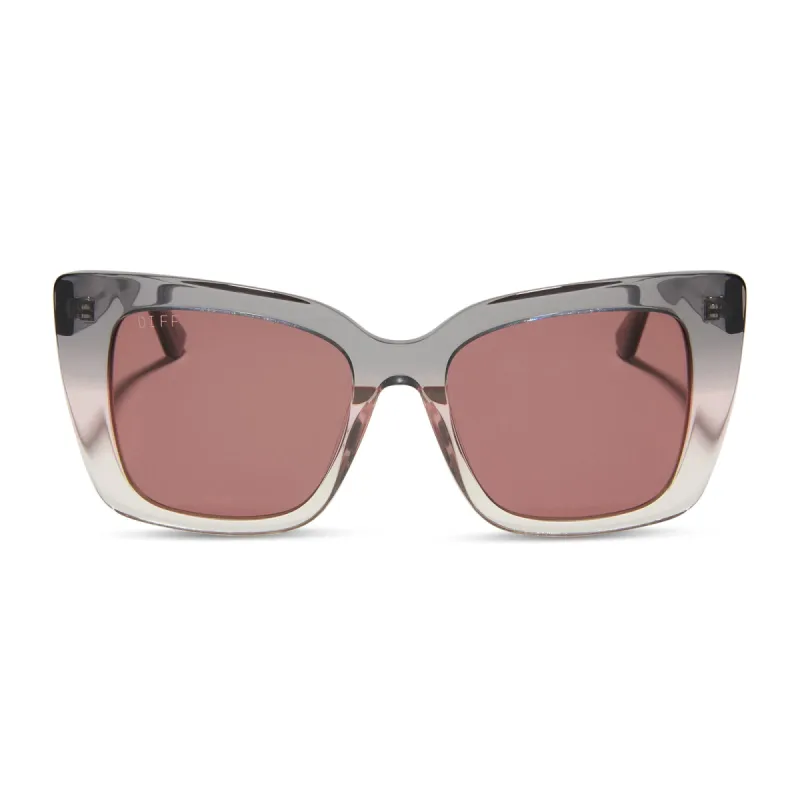 LIZZY - SMOKE ROSE CRYSTAL OMBRE + MAUVE SUNGLASSES sold by Diff Eyewear
