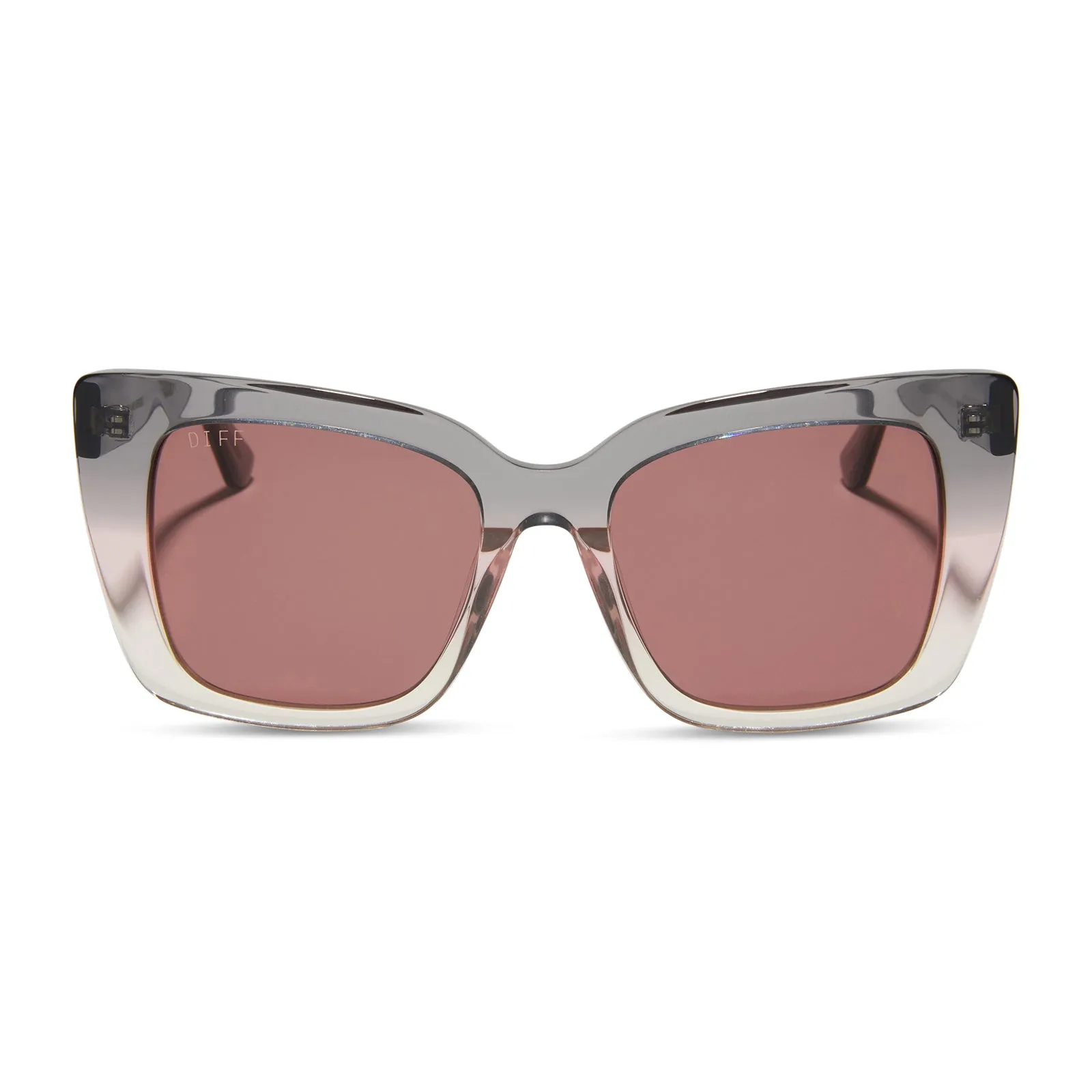 LIZZY - SMOKE ROSE CRYSTAL OMBRE + MAUVE SUNGLASSES sold by Diff Eyewear
