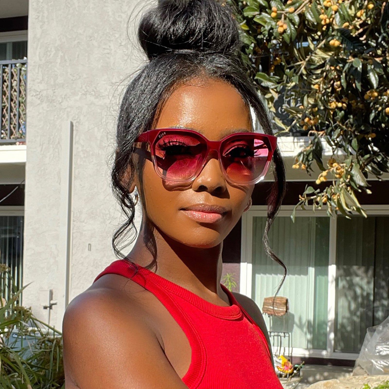 GIA - ROSEWOOD OMBRE + WINE GRADIENT SUNGLASSES sold by Diff Eyewear product image thumbnail 5