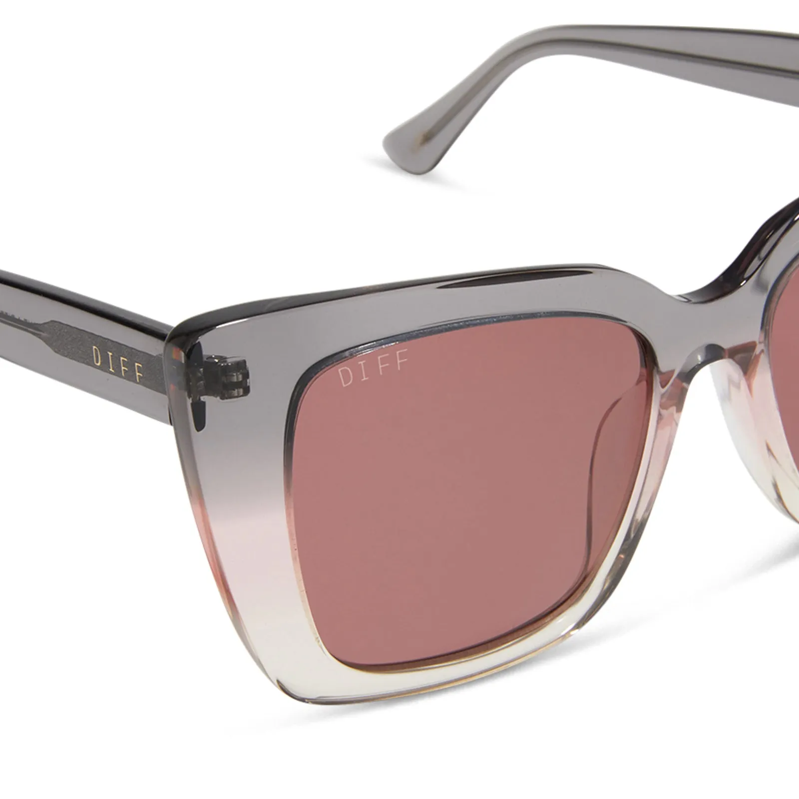 LIZZY - SMOKE ROSE CRYSTAL OMBRE + MAUVE SUNGLASSES sold by Diff Eyewear product image thumbnail 4