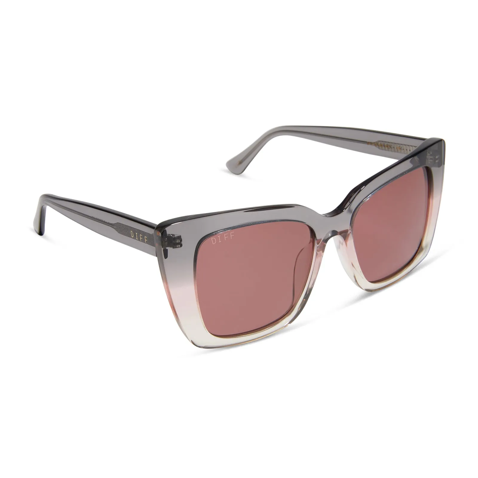 LIZZY - SMOKE ROSE CRYSTAL OMBRE + MAUVE SUNGLASSES sold by Diff Eyewear product image thumbnail 2
