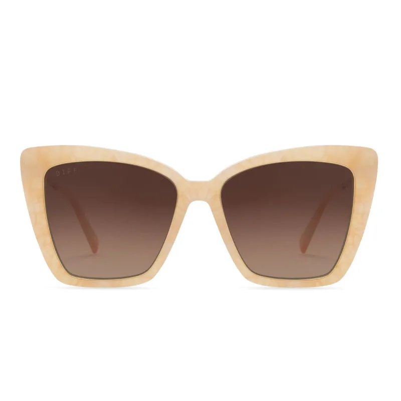 BECKY IV - CITRINE PEARL + BROWN GRADIENT + POLARIZED SUNGLASSES sold by Diff Eyewear