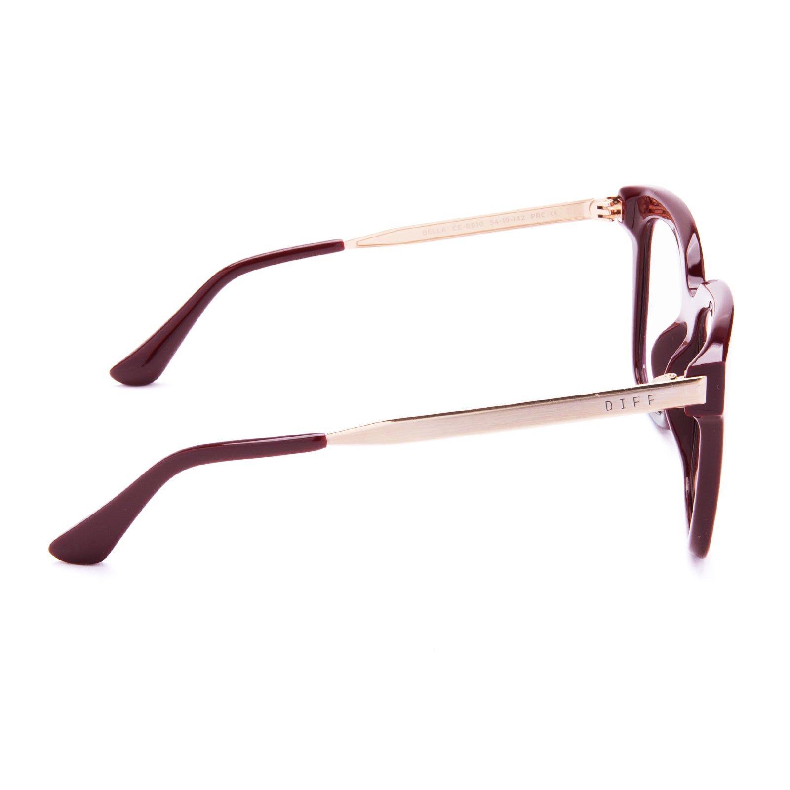 BELLA - CLARET + BLUE LIGHT TECHNOLOGY GLASSES sold by Diff Eyewear product image thumbnail 4