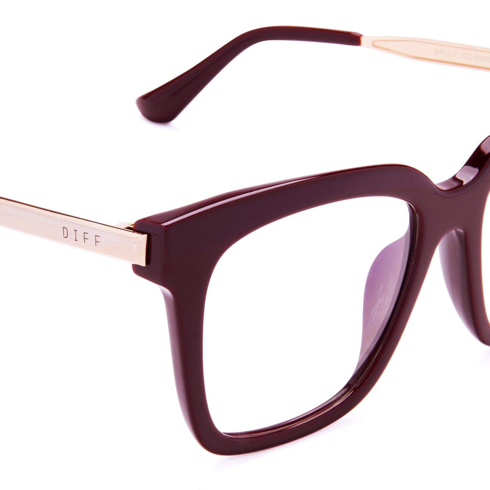 BELLA - CLARET + BLUE LIGHT TECHNOLOGY GLASSES sold by Diff Eyewear product image thumbnail 3