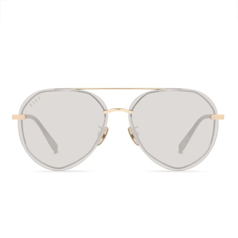 LENOX - GOLD + BEIGE MIRROR SUNGLASSES sold by Diff Eyewear