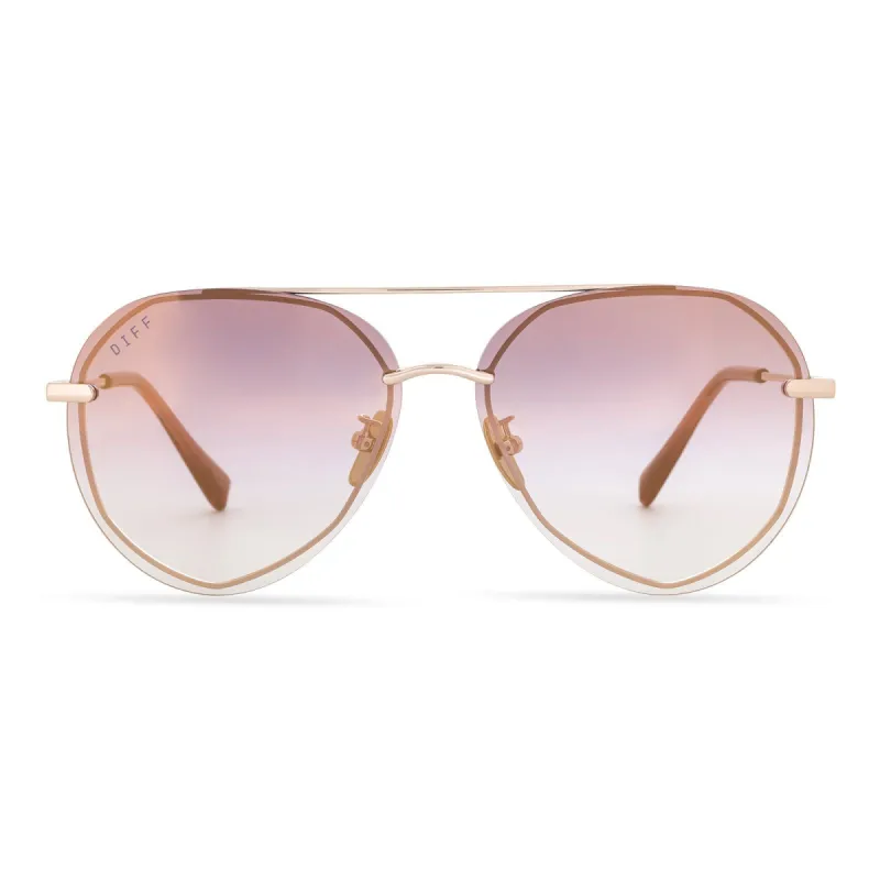 LENOX - ROSE GOLD + RAINBOW FLASH SUNGLASSES sold by Diff Eyewear