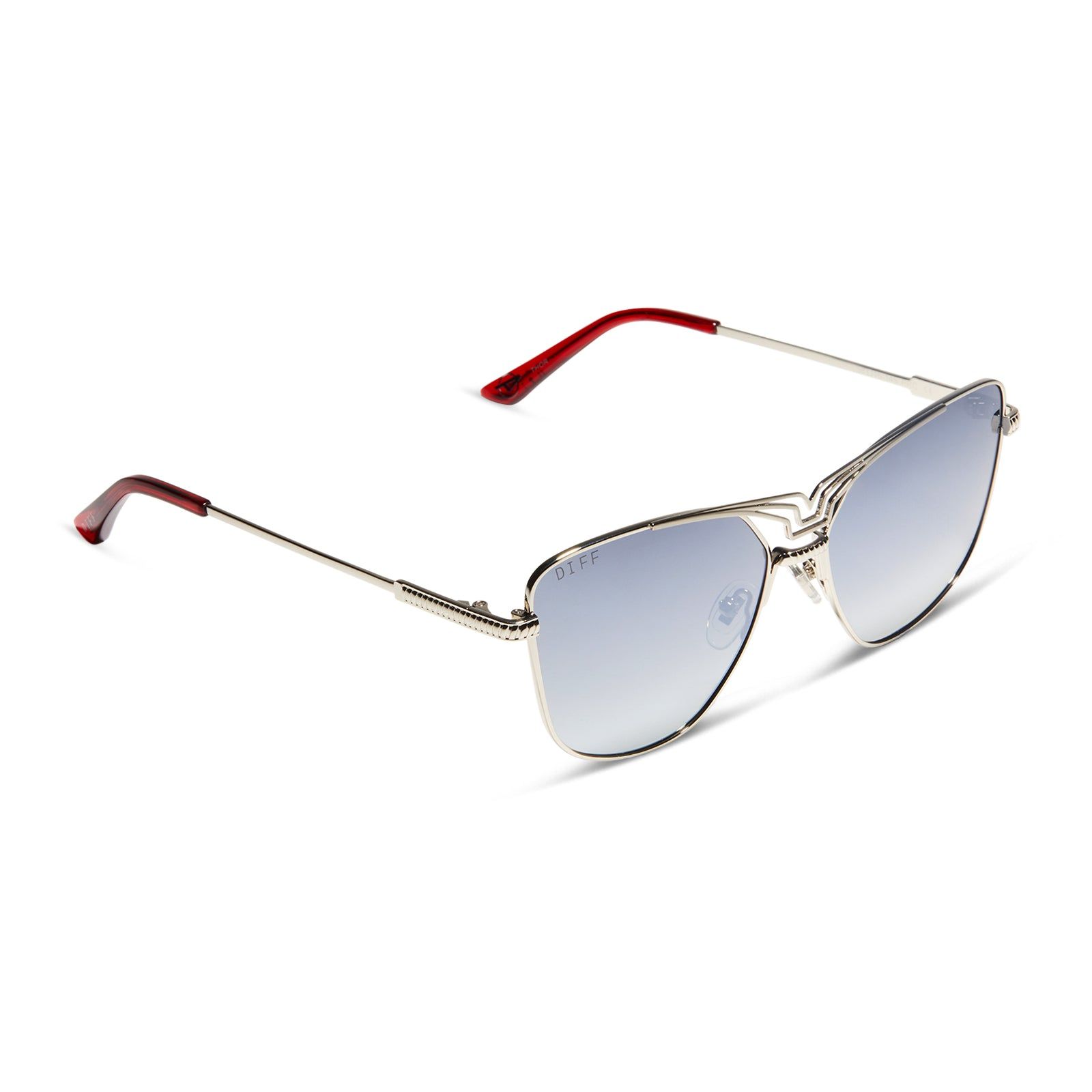 THOR - SILVER + GREY GRADIENT SILVER FLASH + POLARIZED SUNGLASSES sold by Diff Eyewear product image thumbnail 4