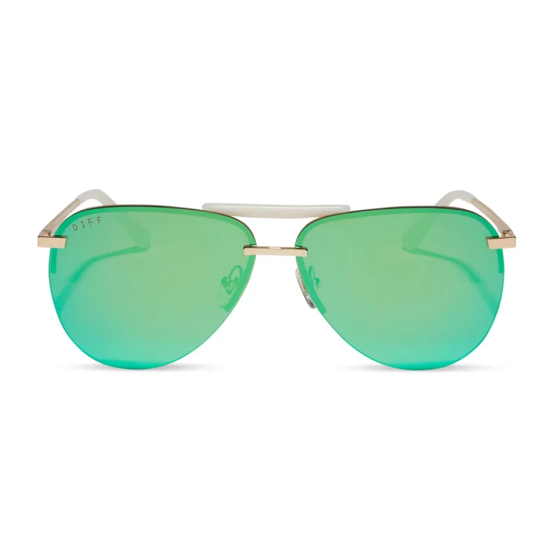 TAHOE - GOLD + GREEN MIRROR SUNGLASSES sold by Diff Eyewear