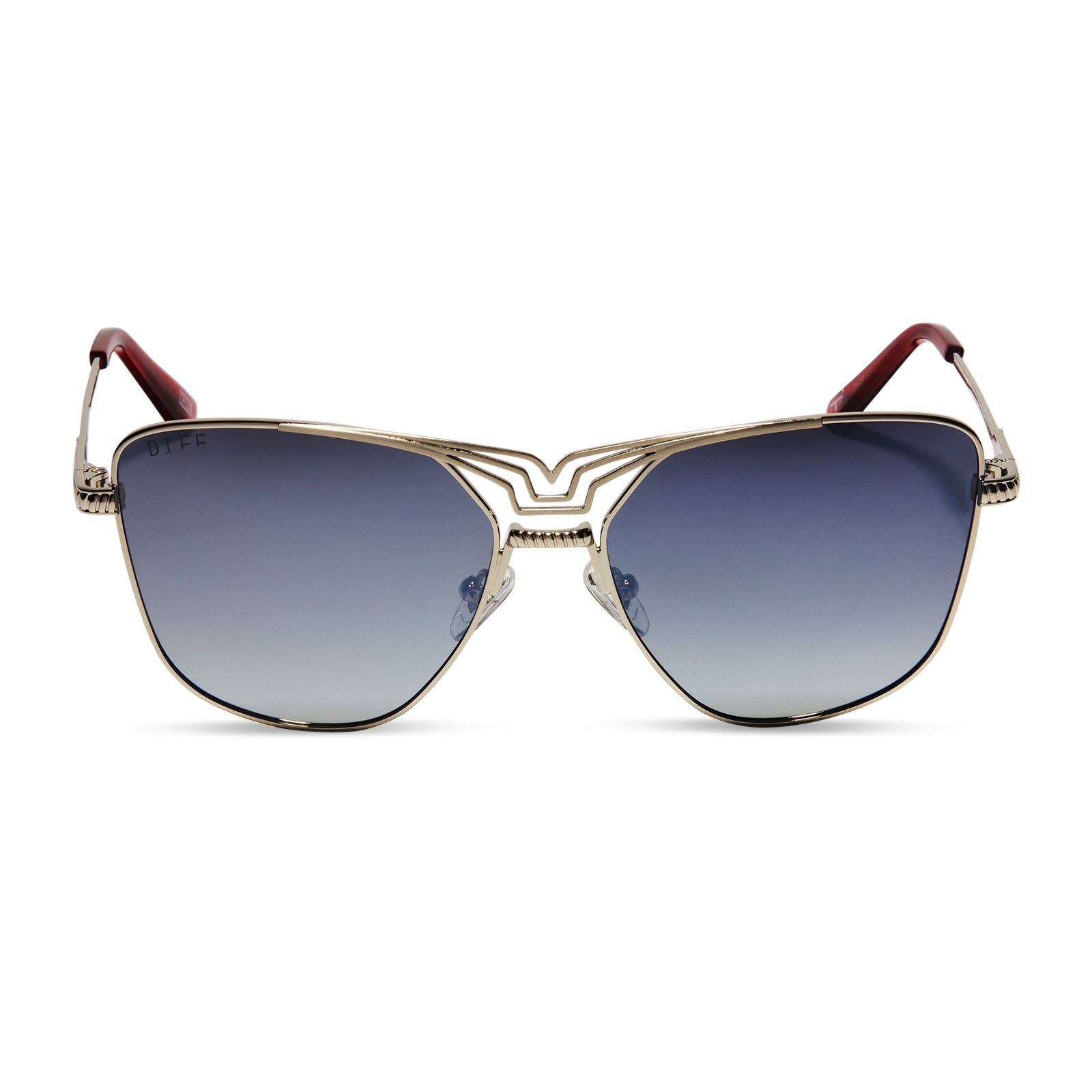 THOR - SILVER + GREY GRADIENT SILVER FLASH + POLARIZED SUNGLASSES sold by Diff Eyewear