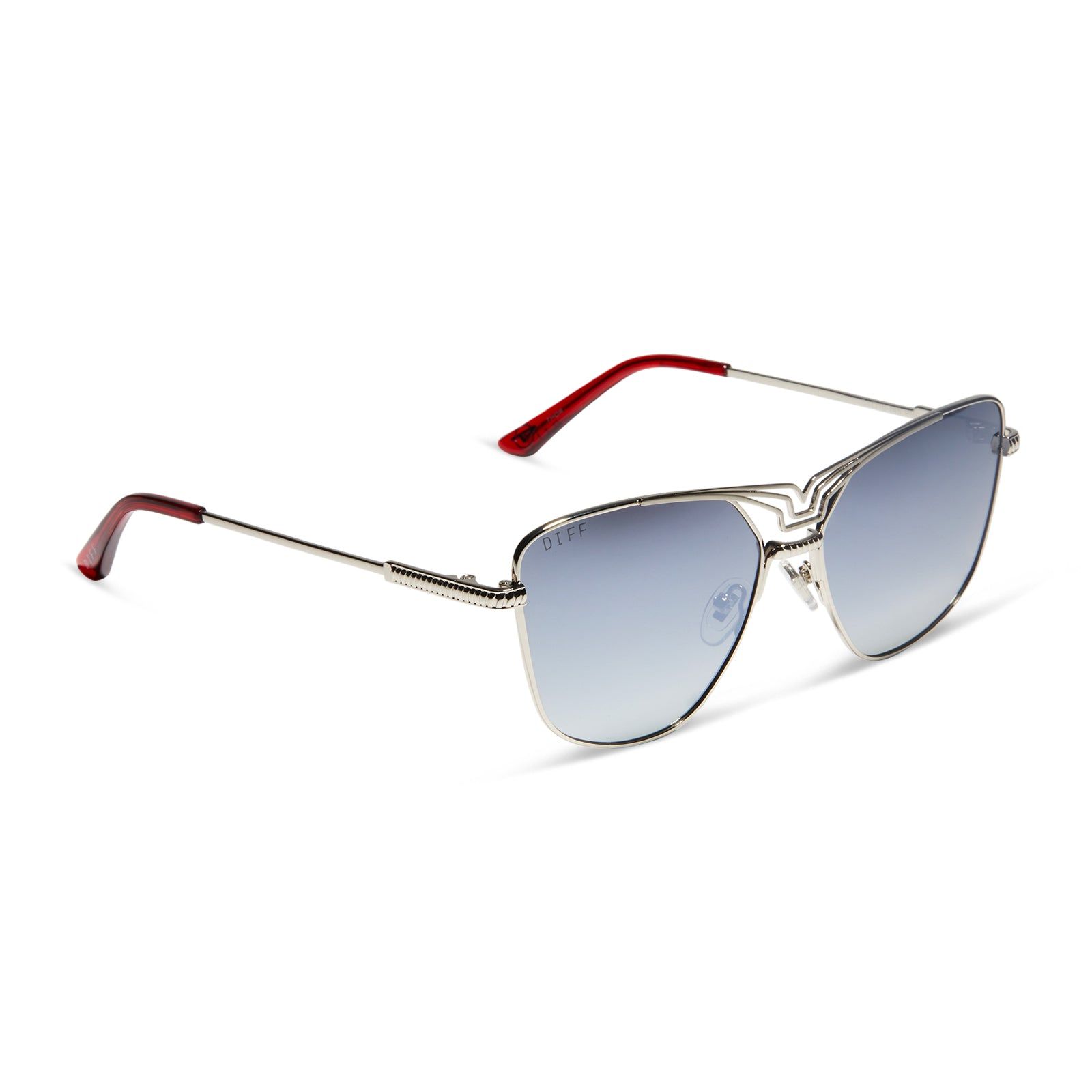 THOR - SILVER + GREY GRADIENT SILVER FLASH + POLARIZED SUNGLASSES sold by Diff Eyewear product image thumbnail 2