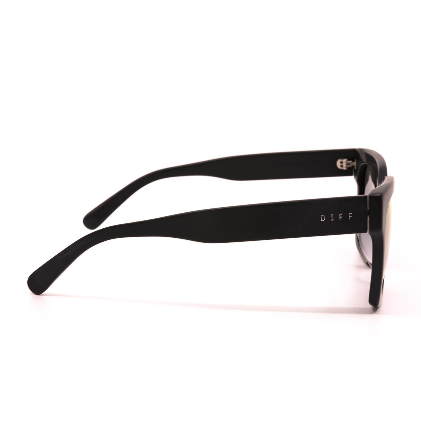 AUSTEN - MATTE BLACK + BLUE MIRROR SUNGLASSES sold by Diff Eyewear product image thumbnail 3