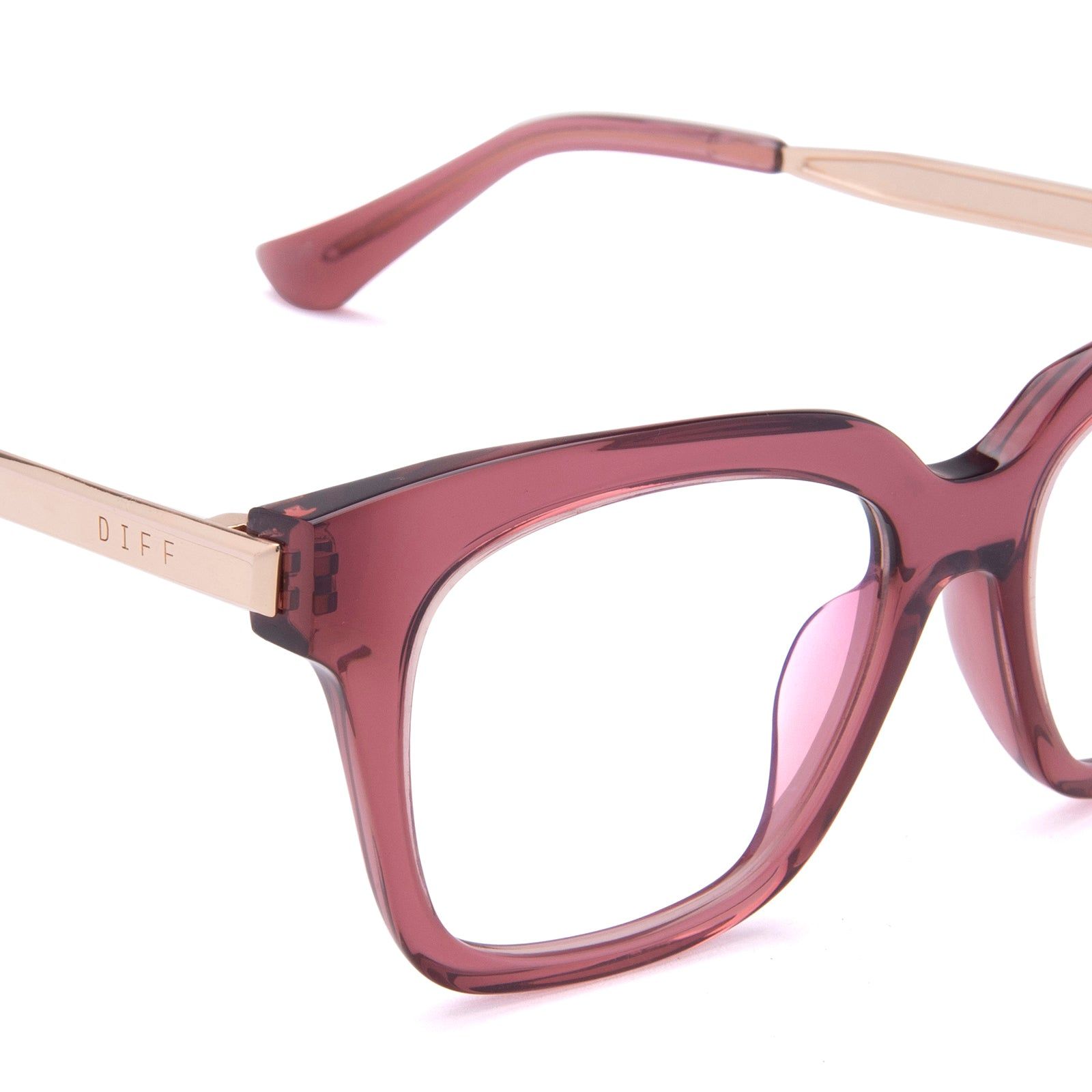 BELLA XS - MULBERRY + CLEAR GLASSES sold by Diff Eyewear product image thumbnail 3