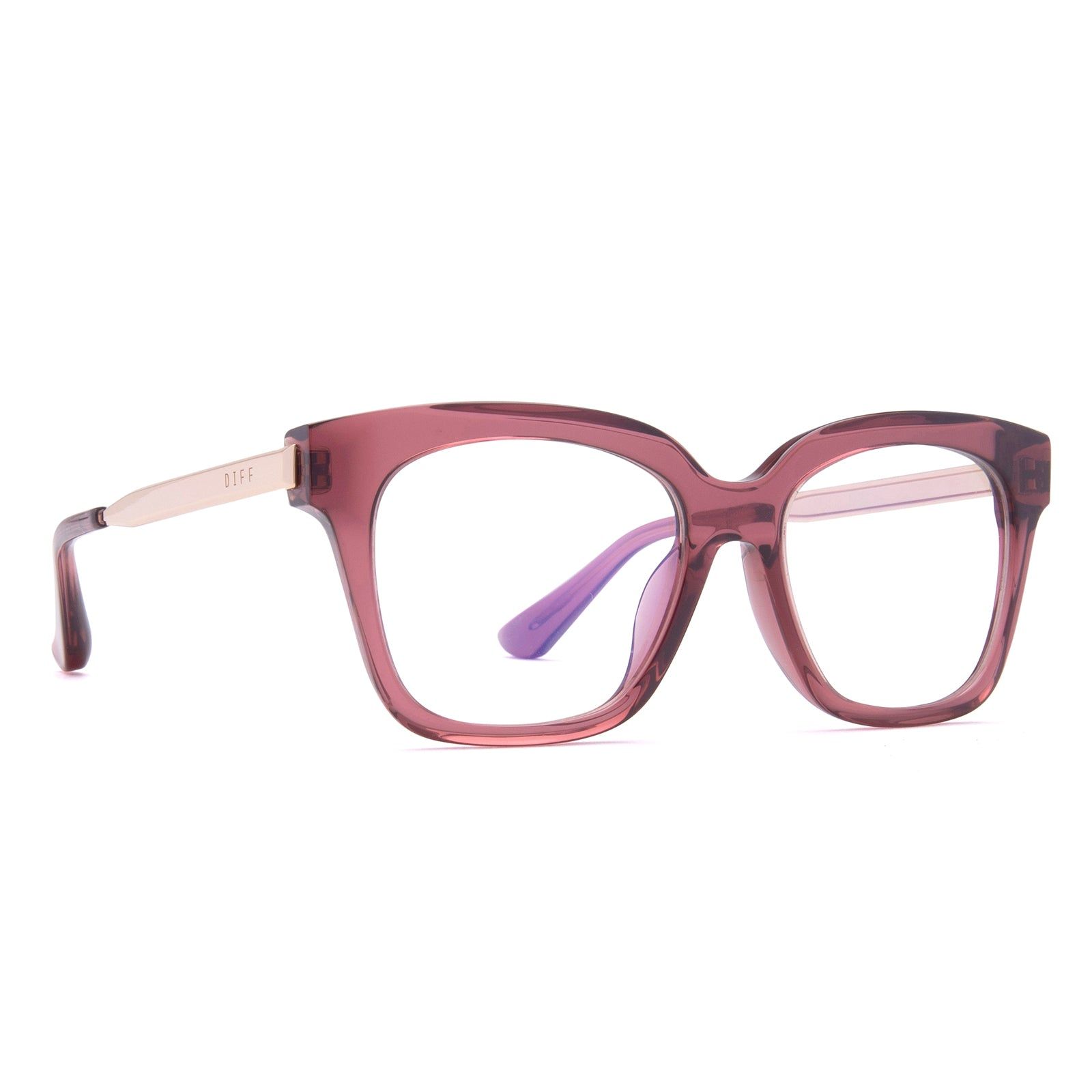 BELLA XS - MULBERRY + CLEAR GLASSES sold by Diff Eyewear product image thumbnail 2