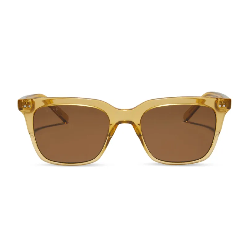 BILLIE XL - CITRINE CRYSTAL + BROWN + POLARIZED SUNGLASSES sold by Diff Eyewear