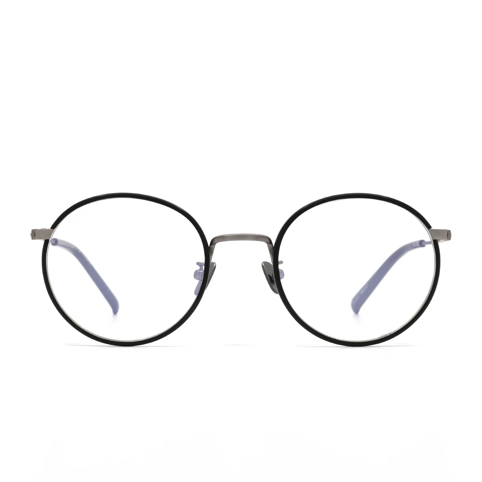 DAISY - ANTIQUE GUNMETAL + BLUE LIGHT TECHNOLOGY CLEAR GLASSES sold by Diff Eyewear