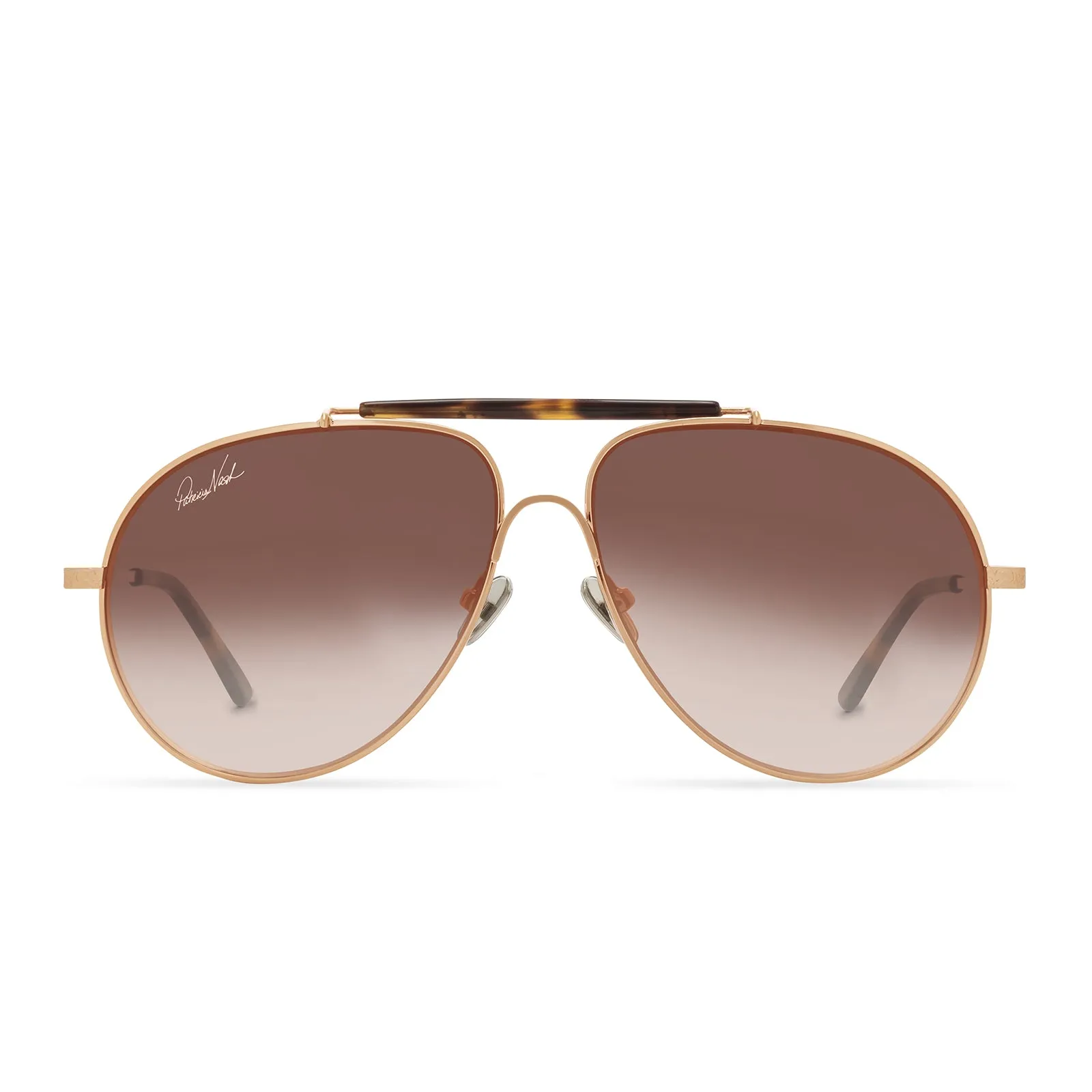 PATRICIA NASH - GLORIA + BRUSHED GOLD + BROWN GRADIENT SUNGLASSES sold by Diff Eyewear
