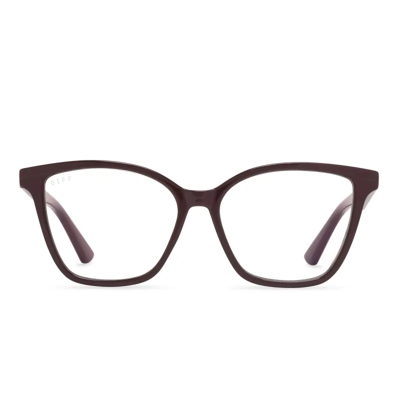LEAH - BURGUNDY + BLUE LIGHT READERS sold by Diff Eyewear